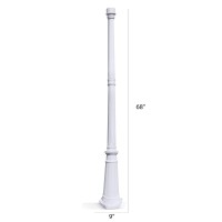 Outdoor Lamp Post - 68&Quot Cast Aluminum White Pole - Gamasonic Solar Lighting