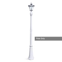 Outdoor Lamp Post - 68&Quot Cast Aluminum White Pole - Gamasonic Solar Lighting