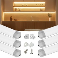 Muzata 6Pack 33Ft1Meter V Shape Led Aluminum Channel System With Milky White Cover Aluminum Channel System Profile For Led St