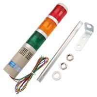 Baomain Industrial Signal Light Column Led Alarm Round Tower Light Indicator Flash Light Warning Light Lta-502Wj Buzzer Red Green Yellow Dc 12V