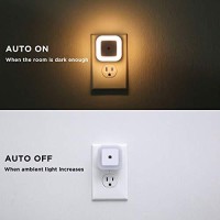 Sycees Plug-In Led Night Light With Dusk-To-Dawn Sensor For Bedroom, Bathroom, Kitchen, Hallway, Stairs, Warm White, 6-Pack