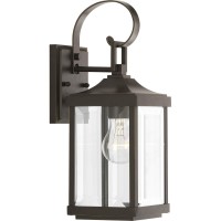 Gibbes Street Collection 1-Light Clear Beveled Glass New Traditional Outdoor Small Wall Lantern Light Antique Bronze