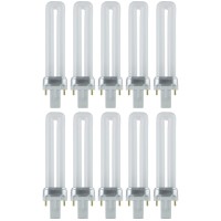 Sunlite 40501 Pl7/Sp41K Plugin U-Shaped Compact Fluorescent Lamp, 7 Watts, 360 Lumens, 4100K Cool White, 2-Pin (G23) Base, 10 Pack