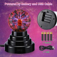 Plasma Ball, 3 Inch Plasma Lamp, Touch Sensitive Plasma Globe - Theefun Usb Or Battery Powered Nebula Thunder Lightning, Novelty Toy For Kids, Parties, Prop, Bedroom, Home, Decoration, Christmas Gifts