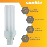 Sunlite 40540 Pld13/Sp35K/10Pk Double Twin Tube Compact Fluorescent Lamp, Pld 2-Pin, 13 Watts, 660 Lumens, 3500K Neutral White, 2-Pin (Gx23-2) Base, 10 Pack