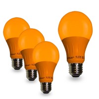 Sleeklighting Led A19 Orange Light Bulb, 120 Volt - 3-Watt Energy Saving - Medium Base - Ul-Listed Led Bulb - Lasts More Than 20,000 Hours 4Pack