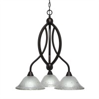 Bow 3 Light Chandelier Shown In Bronze Finish With 10 Frosted Crystal Glass