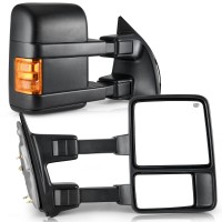 Yitamotor Towing Mirrors Compatible For 1999-2007 Ford F250 F350 F450 F550 Super Duty Tow Mirrors Power Heated With Turn Signal Light Side Mirrors 1999 2000 2001 2002 2003 2004 2005 2006 2007