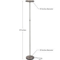 Brightech Sky Flux Dimmable Led Floor Lamp Super Bright Floor Lamp For Living Room And Offices Torchiere Standing Lamp With