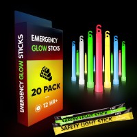 Glow Mind 20 Ultra Bright Glow Sticks Emergency Light Sticks For Camping Accessories Parties Hurricane Supplies Earthquake