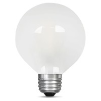 Feit Electric - Decorative Frost Glass Filament Led Dimmable 25W Equivalent Soft White (2700K) G25 Globe Light Bulb (Bpg2525/F/827/Led), Standard Frost