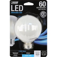 Feit Electric - Decorative Frost Glass Filament Led Dimmable 25W Equivalent Soft White (2700K) G25 Globe Light Bulb (Bpg2525/F/827/Led), Standard Frost