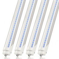 Cnsunway 8Ft Led Bulbs, 45W 5400Lm 6000K Super Bright, T8 T10 T12 Fa8 Single Pin Led Tube Lights, Clear Cover, Ballast Bypass, 8 Foot Led Bulbs To Replace Fluorescent Light Bulbs (Pack Of 4)