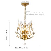 Garwarm 3Light Crystal Chandeliers Ceiling Lights Crystal Pendant Lighting Ceiling Light Fixtures For Living Room Bedroom Resta