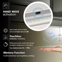 Eshine Hand Wave Activated Under Cabinet Led Lighting Kit, Dimmable, 6-Pack 12 In - Touchless Dimming Control, White Under Counter Lights For Kitchen, Garage, Office, Desk - Cool White (6000K)