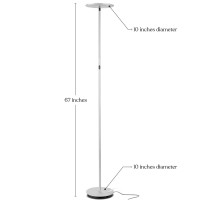 Brightech Sky Flux Dimmable Led Floor Lamp Super Bright Floor Lamp For Living Room And Offices Torchiere Standing Lamp With