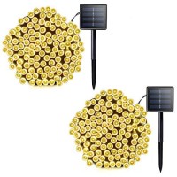 Lalapao 2 Pack Solar String Lights 72Ft 22M 200 Led 8 Modes Solar Powered Outdoor Lighting Waterproof Christmas Fairy Lights For Xmas Tree Garden Homes Ambiance Wedding Lawn Party Decor (Warm White)