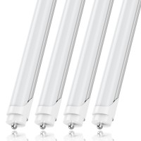 Cnsunway Lighting 8Ft Led Bulbs, 45W(100W Equiva.), 6000K Cool White, 5400Lm Super Bright, Dual-Ended Power, Ballast Bypass, Frosted Cover, F96T12 Fluorescent Light Bulbs Replacement - 4 Pack