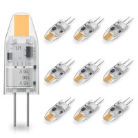 Yuiip No Flicker Led G4 Bulb Bi-Pin Base 2700K Warm White Light Bulb, Dustproof 12V 10W Halogen Replacement (2Rd Generation Shockproof Ac/Dc Lamp) For Landscape Rv 10 Pack