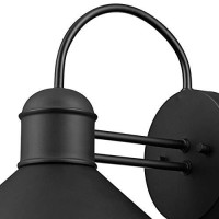 Globe Electric 44165 Sebastien 1-Light Outdoor Wall Sconce, 2-Pack, Black Finish