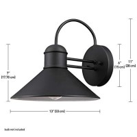 Globe Electric 44165 Sebastien 1-Light Outdoor Wall Sconce, 2-Pack, Black Finish