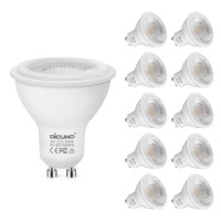 Dicuno Gu10 Led Bulbs 5W Warm White, 3000K, 500Lm, 45 Degree Beam Angle, Spotlight, 50W Halogen Bulbs Equivalent, Non-Dimmable Mr16 Led Light Bulbs, 10-Pack