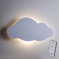 Lights4Fun, Inc. 18\ Cloud Wall Night Light Battery Operated 9 Led Kid\'S Bedroom Floating Lamp Decoration With Timer & Remote Control