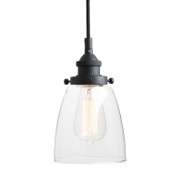 Pathson Retro Pendant Lighting Industrial Small Hanging Light With Clear Glass And Textile Cord Adjustable Kitchen Lamp For Ho