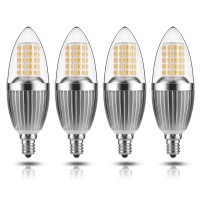 Gezee Led Candelabra Bulb, Non-Dimmable, 100 Watt Equivalent, 12W Led Candle Bulbs, Warm White 3000K, 120V, 1200Lumens, E12 Base, Chandelier Bulbs, Torpedo Shape(4-Pack)