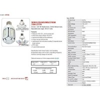 Satco S9768 30 Watt Led Hid Replacement 2700 Kelvin Medium Base Adjustable Beam Angle 100-277V Light Bulb