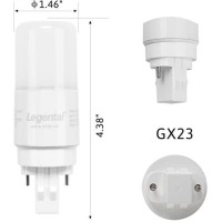 Silverlite 5W(13W Cfl Equivalent) Led Stick Pl Bulb Gx23-2 Pin Base, 500Lm, Daylight(4000K), Driven By 120-277V And Cfl Ballast, Ul Classified, 2 Pack