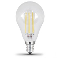 Feit Electric Bpa1560C/850/Led/2 Decorative Glass Filament Led Dimmable 60W Equivalent Daylight Classic A15 Light Bulb (Pack Of 2), Clear, Candelabra Clear