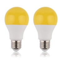 Greenic 60 Watt Yellow Light Bulbs 2-Pack 120V E26 Base Led Bulb A19 800Lm 2200K Porch Light For Outdoor Indoor Bedroom Yard