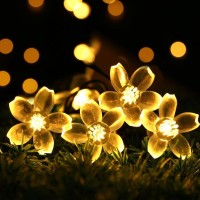 Fairy Lights Christmas Decorative Flower String Lights 33 Feet 100 Leds, 8 Flash Modes With Tail Plug Connectable Cherry Flower Decorations Novelty Light For Party, Patio, Wedding, Home And Garden