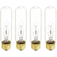 Bulbrite B60T10C 60-Watt Incandescent T10 Tubular Bulb, 120V, Clear (4)