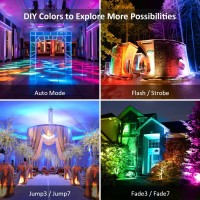 Ustellar 2 Pack 25W Rgb Led Color Changing Flood Lights 250W Equiv Indoor Outdoor Colored Floodlight Remote Ip66 Waterproof Spo