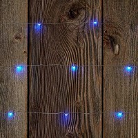 Productworks Tiny Lites Battery Operated Silver Wire Indoor Led Light String, Blue, 6-Feet