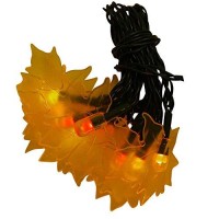 Product Works Ultraled Battery Operated Autumn Leaf Cap Twinkle Light String, 3.5-Feet