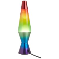 Schylling Lava Lamp 2179 14.5-Inch, With White Wax, Clear Liquid, Tri-Colored Globe, Hand Painted Base Rainbow