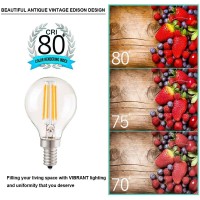 Ctkcom G45 4W E14 Base Candelabra Led Bulbs Dimmable(4 Pack)-Vintage Edison Led Bulb 40W Equivalent 2700K Warm White Lamp For Home,Pendant Lights,Sconces,Antique Light Fixtures 110V~130V Ac