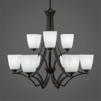 Zilo 9 Light Chandelier Shown In Dark Granite Finish With 4.5