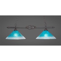 Elegant 2 Light Island Light Shown In Dark Granite Finish With 12