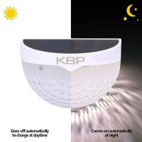 Kbp Solar Fence Lights Outdoor Decorative Garden Lights Waterproof Wall Lights For Patio, Yard, Stairway (White)