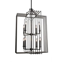 Sky Loft 8 Light Chandelier In Dark Granite Finish