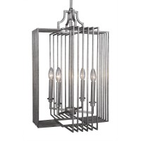 Sky Loft 4 Light Chandelier In Aged Silver Finish