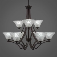 Zilo 9 Light Chandelier Shown In Dark Granite Finish With 7