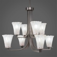 Apollo 8 Light Chandelier With Hang Straight Swivel Shown In Graphite Finish With 5.5