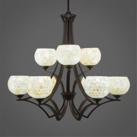 Zilo 9 Light Chandelier Shown In Dark Granite Finish With 6