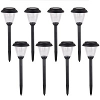 Voona Solar Outdoor Pathway Lights Matt Black Stainless Steel Painted Led Lights For Garden Landscape Path Yard Driveway (Black-8Pack)