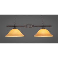 Elegant 2 Light Island Light Shown In Dark Granite Finish With 12